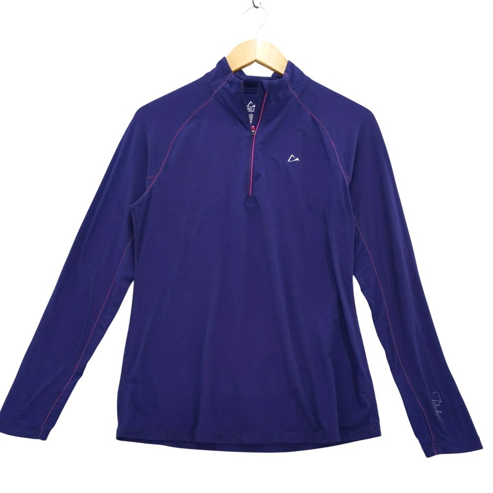 Paradox Merino Blend Base Layer DriRelease Sz L Purple Quarter ZipTop